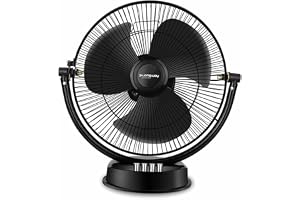 LONGWAY Speedy P1 300 mm/12 inch Ultra High Speed 3 Blade Anti-Dust Decorative Star Rated Table Fan (Black, Pack of 1)