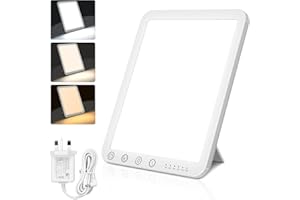 BRENTH SAD Lamp, 15000 Lux Light Therapy Lamp, UV-Free Natural Sunlight Lamp with 3 Color Temperature 6 Timer & 5-Level Dimming, Touch Control SAD Light with Memory Function for Home Office