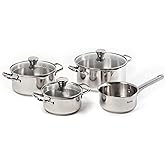 Tefal Duetto - Juego de 3 Ollas 16/20/24 cm + Cazo 16 cm + 3 Tapas, Apto inducción, Thermo-Fusion, marcas medición, apto lava