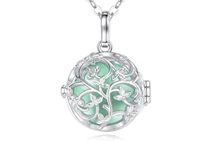EUDORA Harmony Ball Collier Bola de Grossesse pour Femme Enceinte, Collier Arbre de Vie Pendentif bola Mexicain pour Femme, Cadeau pour Future mère Bijoux, chaîne 114 cm + 76cm