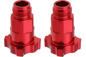 EMSea 2 Pièces M16x1,5 mm Filetage Externe PPS Connecteur de Pistolet de Pulvérisation en Alliage D'aluminium Rouge Compatible avec DeVilBiss Compatible avec GTI Pro-Lite Compatible avec DV1 PPS