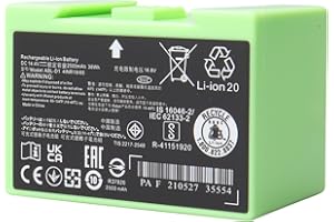 MXJFYY Batterie Li-ION de Remplacement 14,4 V 2500 mAh pour iRobot Roomba séries e et i i8/i8+, i7/i7+/i7Plus, i4/i4+/i4 Plus, i3/i3+/i3 Plus, aspirateur e5 e6 pour 4624864