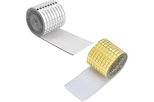 KTNYL 2 Piezas Azulejos Mosaico Cristal, Azulejos de Espejo Cuadrados, Mosaico Vidrio, Azulejos de Mosaico Autoadhesivos, para Manualidades Pared Cocina Baños