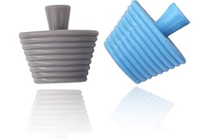 FAUMSUT Korek do wanny, 2 sztuki, uniwersalny silikonowy korek do wanny kuchennej, odpływu, korek odpływowy, korek do wanny (niebiesko-szary)