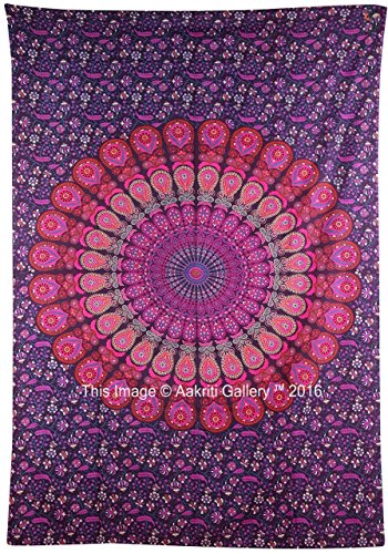 Tapestry Single Purple New More tapestries Wall Hanging Art Decor Mandala Tapestry Hippie Dorm 84X55 inches AAKRITI GALLERY - 2