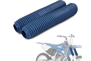 IUVWISN Universal Dirt Bike Botas de horquilla delantera Protector de cubiertas de amortiguador 155 mm-360 mm Polainas protectoras contra el polvo de goma para SX EXC CRF YZ KLX KX RM Azul