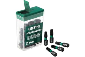 UBESTHS Torx Bit T30, Schraubendreher Bits Set 25 Stück, 1/4" Sechskantschaft, 25mm Länge mit Box