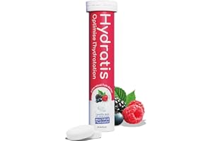 HYDRATIS - Pastilles Effervescentes Fruits des Bois - Optimise l'Hydratation - Riche en Minéraux - Faible en Sucre - Goûts Légers - Sport, Crampes, Récupération - 20 Pastilles