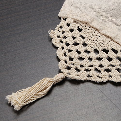 KING DO WAY archaistisch Scheibengardine&Klein Kaffee Vorhang mit Baumwolle-Leinen Küchen Vorhänge Gardinen /Hälfte/Kurz Vorhangs Home Dekoration Kitchen/cafe Curtain, H*B 45*150cm - 4