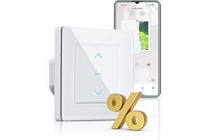 MOES Interruptor inteligente de persiana inalámbrica, control de porcentaje de persianas, interruptor táctil Alexa, persiana inteligente, obturador con aplicación Smart Life/Tuya, Alexa/Google home