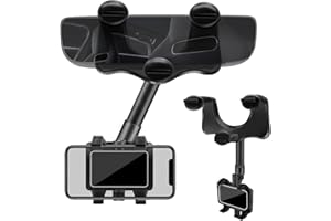 Sweetone Handyhalterung Auto Spiegel, 360° Drehbarer und Einziehbarer Handyhalterung Auto Rückspiegel, Multifunktionaler Handyhalter, Universal KFZ Handy Halterung für Alle Handys