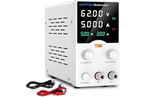 WANPTEK POWER Alimentation Laboratoire 60V 5A, Alimentation Stabilisée Réglable avec Affichage LED à 4 Chiffres de Haute Précision Alimentation DC Variable avec encodeur de précision avec Charge Rapide USB