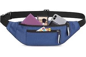 Dulynva Banane Homme, Sacoche Banane Sangle Réglable, Sac Banane avec Protection Antivol, 2 Compartiments, Tissu Oxford, Séchage Rapide, pour Le Sport, Les Voyages, L'utilisation Quotidienne