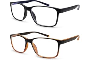 COJWIS Lesebrille Herren 2er Pack mit Blaulichtfilter Brille Lesehilfe Federscharniere Computerbrille Blaulicht Herren Lesebrille