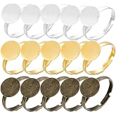RDNKVB 15pcs 10 mm ring rohling base ring lugs rohlinge fingerring fingerring componenten flachrunde pad ring basis ergebniss