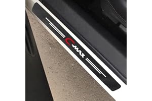 SYMILOV 4 Stück Auto Einstiegsleisten Schutzfolie für Fo-rd Cmax C-max Türschwelle Lackschutz, Kohlefaser Aufkleber Kantenschutz Styling Tuning Zubehör,Black