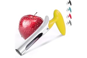 NEWNESS FOCUS ON STAINLESS STEEL Newness Levatorsolo per Mele in Acciaio Inox, Mela o Pera Core Remover Strumento per la Casa e la Cucina con Lama SeGhettata Affilata, Giallo