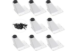 DBREAKS Piedini per Mobili Gambe, 8 pezzi Piedino Inclinato Piedini per Mobili in Metallo, Bianco Piedi di mobili in alluminio, Per letti, divani, armadi