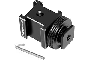 Fotoconic Triple Cold Shoe Mount Bracket Hot Shoe Adapter for Video Camera Flash Light Microphone