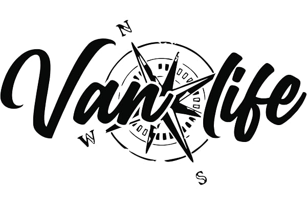 Sticker Van Life Boussole Déco - Kit Stickers Van Life Camping Car - Autocollant Voiture Moto Camping Car - Stickers Boussole Camping Car