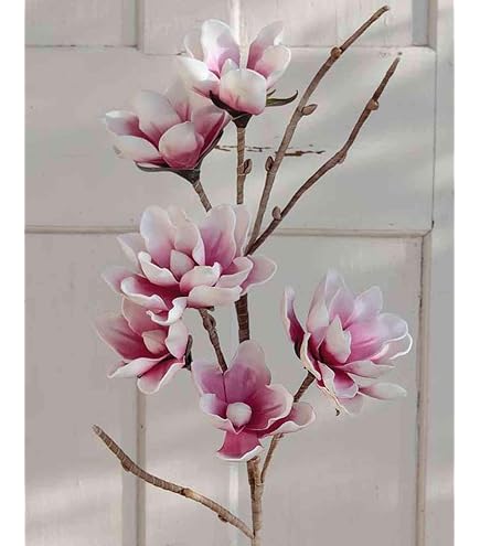 Künstliche Magnolie Kostas – Creme-rosa, Ca. 55 Cm – Seidenblume Auf Stiel, Für Deko Ohne Pflege