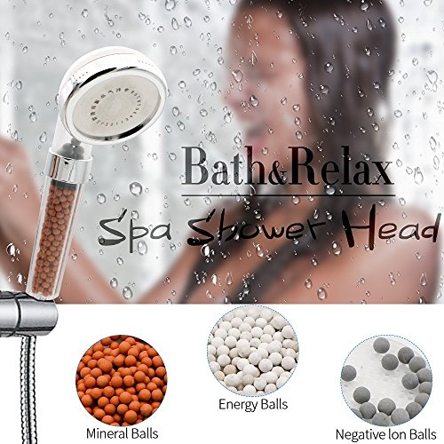 Dusche Kopf, Bukm Duschkopf Ionic Filter hohen Druck Wasser sparen Handbrause Filtration Sprinkler Sprayer Handheld Duschkopf für Wellnessbrause Home Badezimmer Hotel - 2