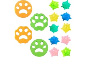 TESYEUX 14 Piezas de Ropa depiladora para Lavadora antipelo, máquina de Lavado, depiladora para Mascotas, para Limpiar el Pelo de Animales