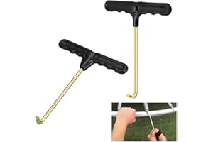 THIREI Trampolin Werkzeug T Haken, 2 Stück Trampoline T Hook, Trampolin Feder Hook, Trampolin Federspanner, Auspuff Federhaken, Zelthering Abzieher, für Springen Trampolin Federzug
