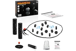 Starnearby Magnet Game with String, Portable Magnetic Chess Game, Strategy Intellectual Battle Game for Kids and Adults, Family Party Games for Holiday, Travel, Camping, Halloween, Christmas (Black)