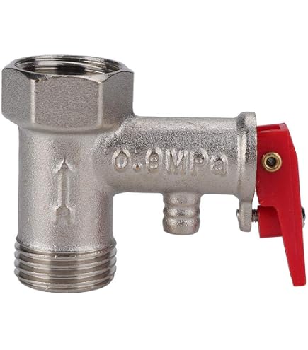 Produktbild von Sicherheitsventil 1/2 Zoll – 1 MPa Messing, AG X IG – Für Warmwasserbereiter – Mit Schlauch & Dichtung