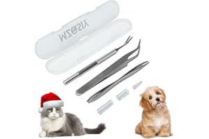 MZQSIY 2PCS Tick Remover Tool Set,Professional Stainless Steel Remover Kit for Dogs/Cats/Horses/Humans,Includes Tick Tweezers,Sharp Rake and Handy Box (2 Set)