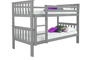 D PRO T Single Sleeper Double Wooden Bunk Bed Childrens Bunk Bed (Bunk Bed Grey Top/Bottom)