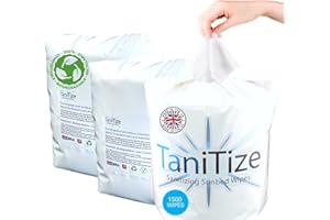 GYMITIZE TaniTize Sunbed & Salon Wipes. Antibacterial Wipes, Surface Disinfectant Cleaner, Skin friendly, Absorbent, 100% Biodegradable, (500 Per Pack, Pack of 3 Refills)