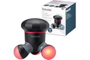 ‎BEURER Beurer MG 18 Mini-Massagegerät, elektrisches Handmassagegerät für sanfte Vibrationsmassage, ideal für Rücken, Nacken, Arme und Beine, mit LED-Licht, tragbar, schwarz