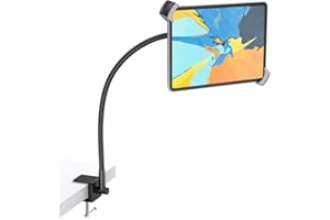BESTEK Gooseneck Tablet Holder | 360° Adjustable Tablet Stand | Lazy Arm Clamp Mount for Table & Bed | Flexible Bracket Compatible with 9.5-14.5 inches Devices, iPad Air 1 2 3 4 Mini Pro [Upgraded]