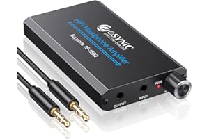 eSynic HiFi Kopfhörer Verstärker – 16-150Ω Mini Kopfhörer Amp Audio Verstärker, 3.5mm AUX Eingang, 1000mAh Akku, tragbar, Aluminium Gehäuse, für MP3, MP4, Smartphone und PC