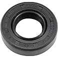 sourcing map Oil Seal, TC 14mm x 27mm x 7mm Nitrile Rubber Cover Double Lip with Spring for Bearing Shaft, Black Pack of 1