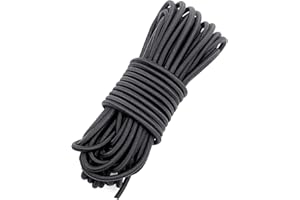 Fantasyon 4mm Black Elastic Cord 10 Meter 4mm Elastic String Bungee Cord Round Stretchy Cord Bungee Rope Multifunctional Drawstring Elastic for Backpack Tent Poles DIY Craft Projects Camping