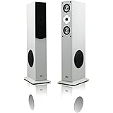 mohr 1 Paar Standlautsprecher SL15 Weiss Lautsprecherboxen, HiFi Klang zum günstigen Preis, Elegante HiFi Standboxen aus Holz