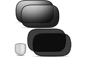 KEIUROT Universal Window Sun Shade for Kids, Baby, Adults, Pets - Car Blinds, UV Protection Self-Adhesive Sunshades (4 Pack)