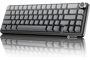 MAMBASNAKE X ATTACK SHARK X66 65% Wireless Mechanical Keyboard with Knob, 66 Keys Gasket Hot Swap RGB Gaming Keyboard 60 Percent, BT/2.4G/USB-C, Linear Switch, Side Printed PBT Keycap - Moonlit Night