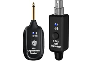 INGPARTNER Wireless Microphone Transmitter Receiver 2.4GHz, XLR Microphone Wireless System, Rechargeable Wireless Mic Adapter for Audio Mixer, Dynamic and Condenser Mic, Guitar, Bass