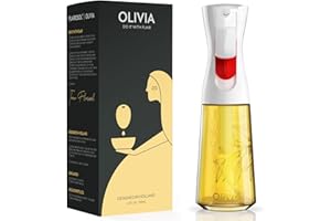 FLAIROSOL OLIVIA Vaporisateur d'Huile en Verre 200ml - Technologie de Pulvérisation Continue avec Contrôle des Portions - Polyvalent pour Cuisine, Salades, Barbecues, Vuisson, etc. (Feuilles Dorées)