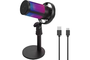 GiReich USB Gaming Microphone, RGB Kondensator-Mikrofone PC PS4 PS5, Mikrofon PC with Mute Button, Pop Filter, Drehregler zum Einstellen der Lautstärke, Shock Mount für Streaming Podcast
