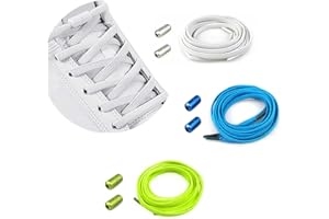 CHYEEH Lacci in Gomma Elastica Con Chiusura in Metallo - Elastici Senza Nodo per Scarpe da Ginnastica, Casual e da Corsa - No Tie Lacci Senza Bisogno di Legarli