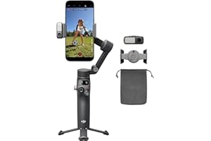 Estabilizador para teléfonos DJI Osmo Mobile 8, Seguimiento Nativo con Audio e iluminación, rotación panorámica de 360°, batería de 10 h, Brazo Extensible, Robusta estabilización en 3 Ejes