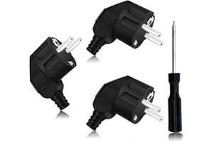 NAMIS 3 Piezas Clavija Enchufe Macho, Enchufe Macho 16A 250V, 3,5KW-IP20 Clavija Enchufe Schuko Macho Para cables de 8 a 9 mm, Enchufe Macho Exterior Negro Para Interiores y Exteriores Con 1 destornillador