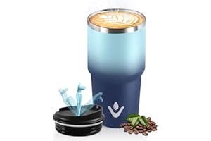 HoneyHolly Termo Cafe 600 ML, Reutilizables, Vaso Termico Cafe Antigoteo para Coche, Acero Inoxidable 304, Taza Termica Para Llevar, Termo Café Hermético para Café Frío y Caliente, Leche y Té