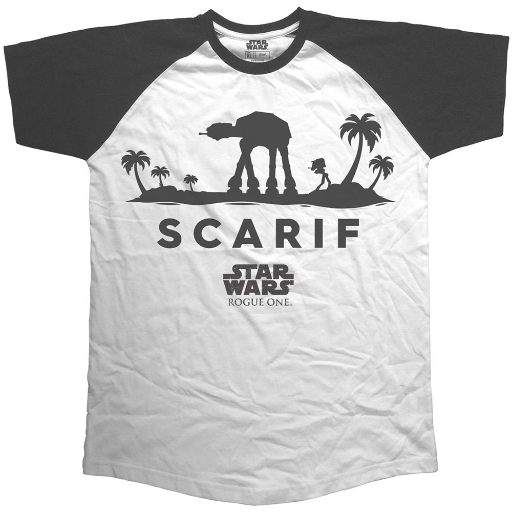 Rockoff-Trade-Herren-T-Shirt-Star-Wars-at-Silhouette-Scarif-Raglan