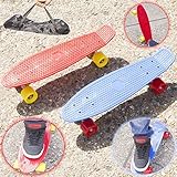 Retro look for única estilo Babz 22\" Cruiser Retro Talla Skate Patinaje Tabla Patinador Plástico Completo Cubierta Nueva - Azul